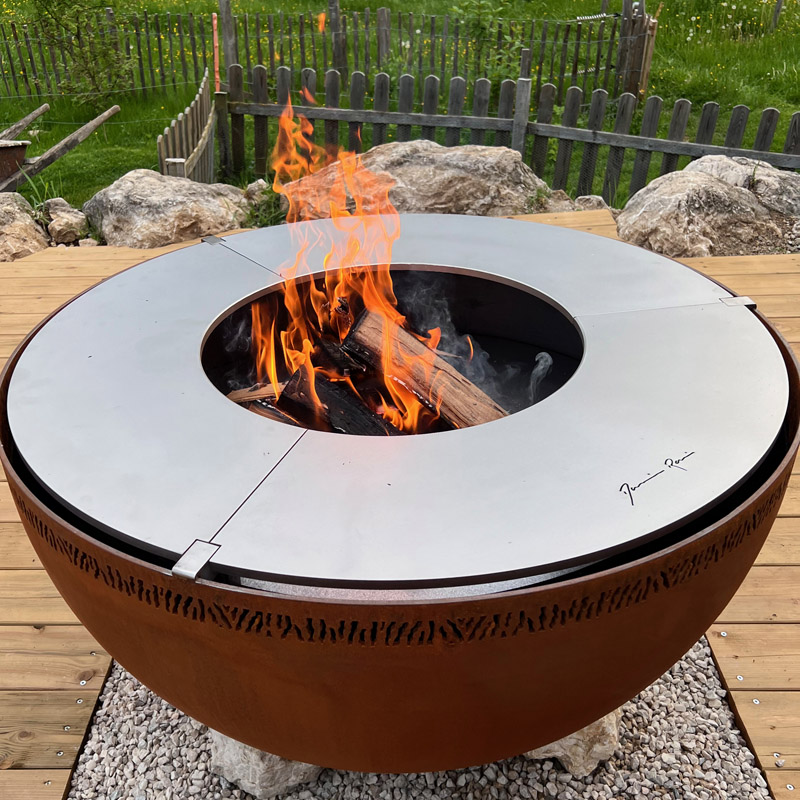 anneau-de-cuisson-origin-plancha-plancha à bois-met-inox-damienrais-foyer exterieur-brasero-barbecue- acier-inox-grillade-cheminee jardin-min1